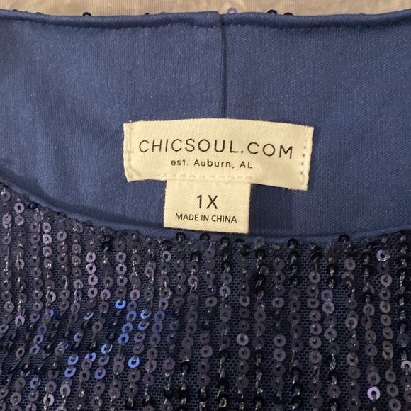 ChicSoul sparkling Navy dress size 1x NWOT - Picture 2 of 2